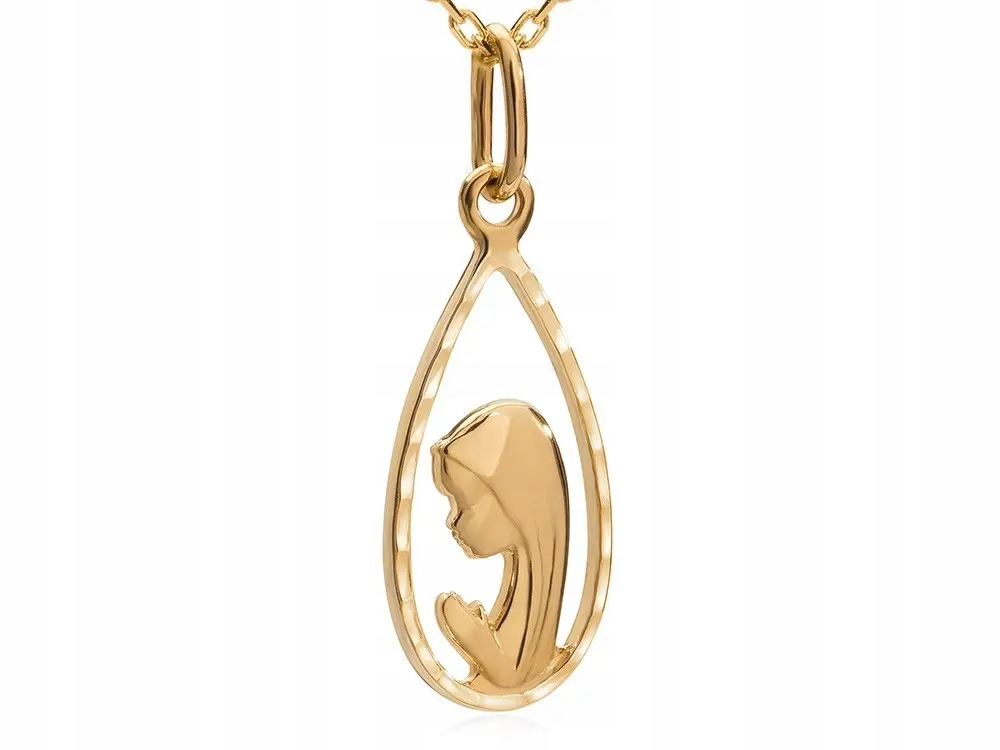 ZŁOTY ŁAŃCUSZEK Z MEDALIKIEM MATKA BOSKA 45CM 585