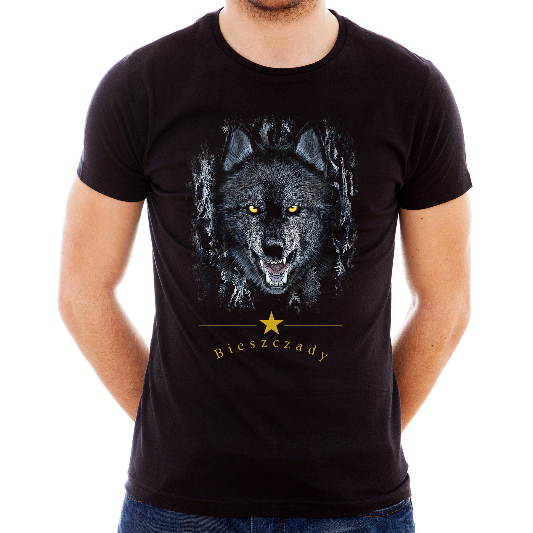 

Koszulka Bieszczady Wilk w Igliwiu (M) XXL: czarny