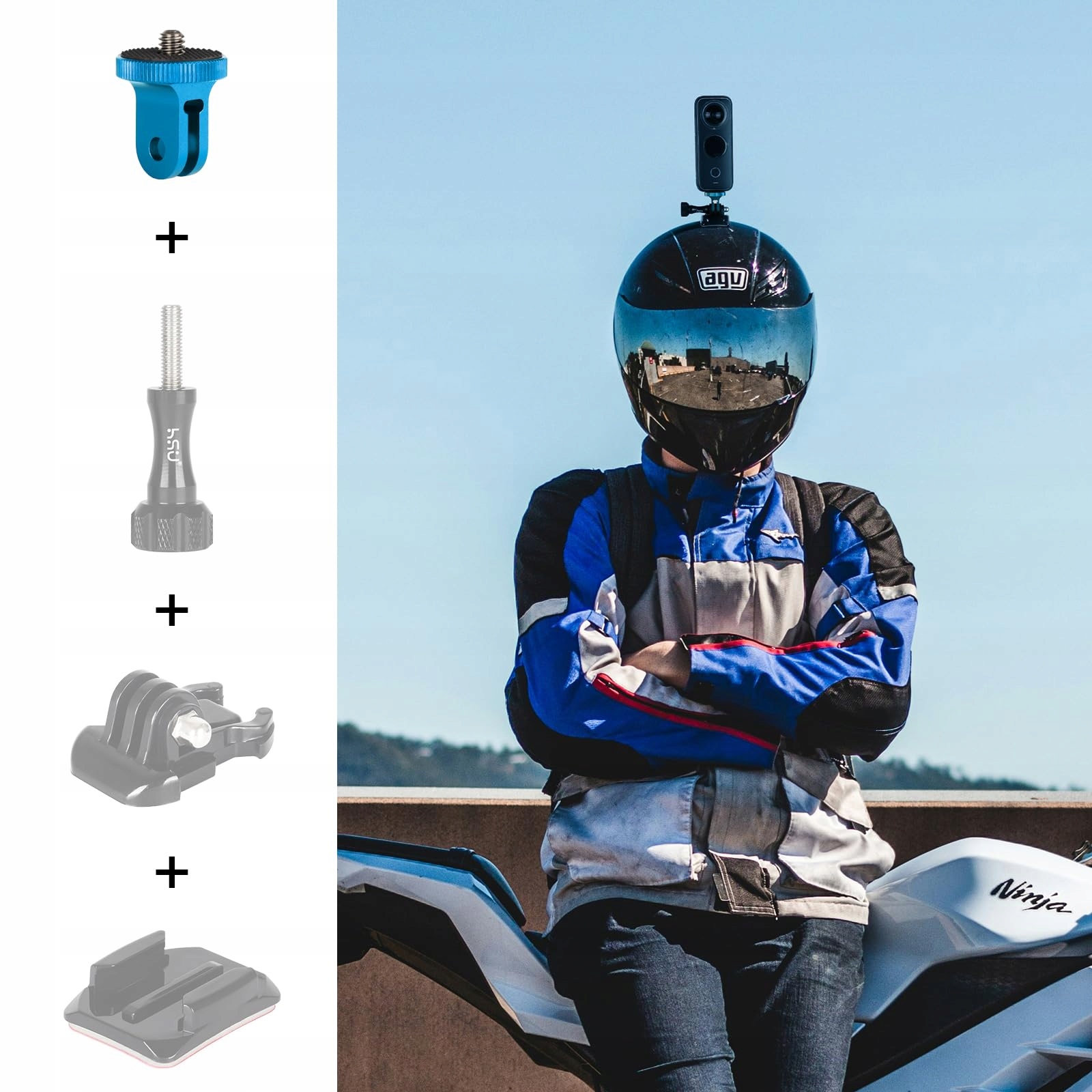 HSU Aluminiowy Adapter Stojaka Do Kamer Insta360 Sony SJCAM Xiaomi — miniatura 6