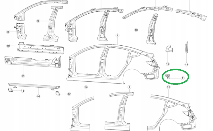 Tesla 3 wspornik lampy tylnej 1102259 S0 A 1095609 Catalog number of the original 1102259 S0 A 1095609 00 E