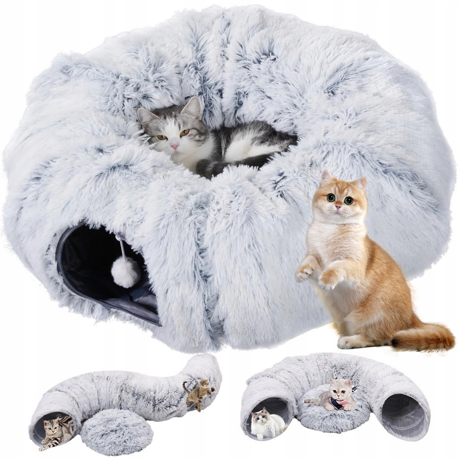 Levně Pelíšek Lehátko Pro Kočky Jeskynní Trubka Pro Kočky Skládací Pro Kočky