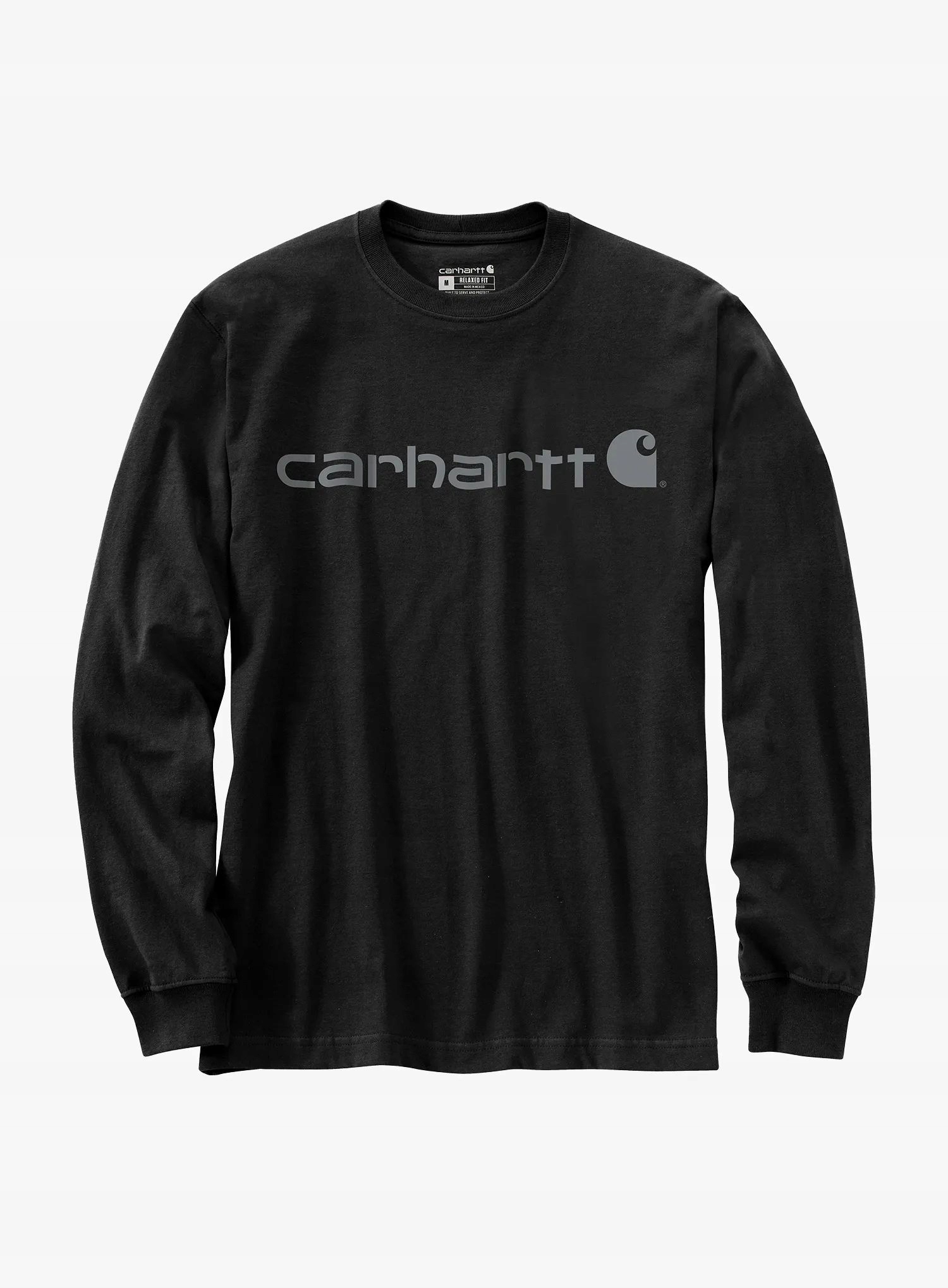 Mikina bez kapuce Carhartt Dearborn Relaxed Ls Logo T-Shirt černá/šedá M