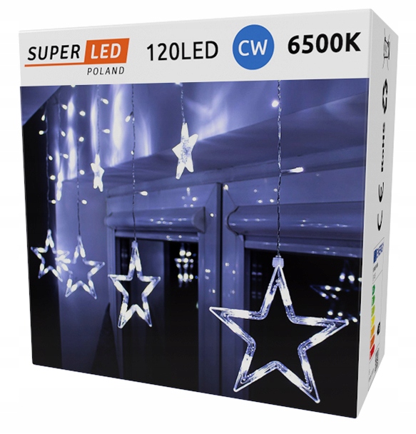 

Lampki Girlanda Kurtyna Świetlna Led Gwiazdki