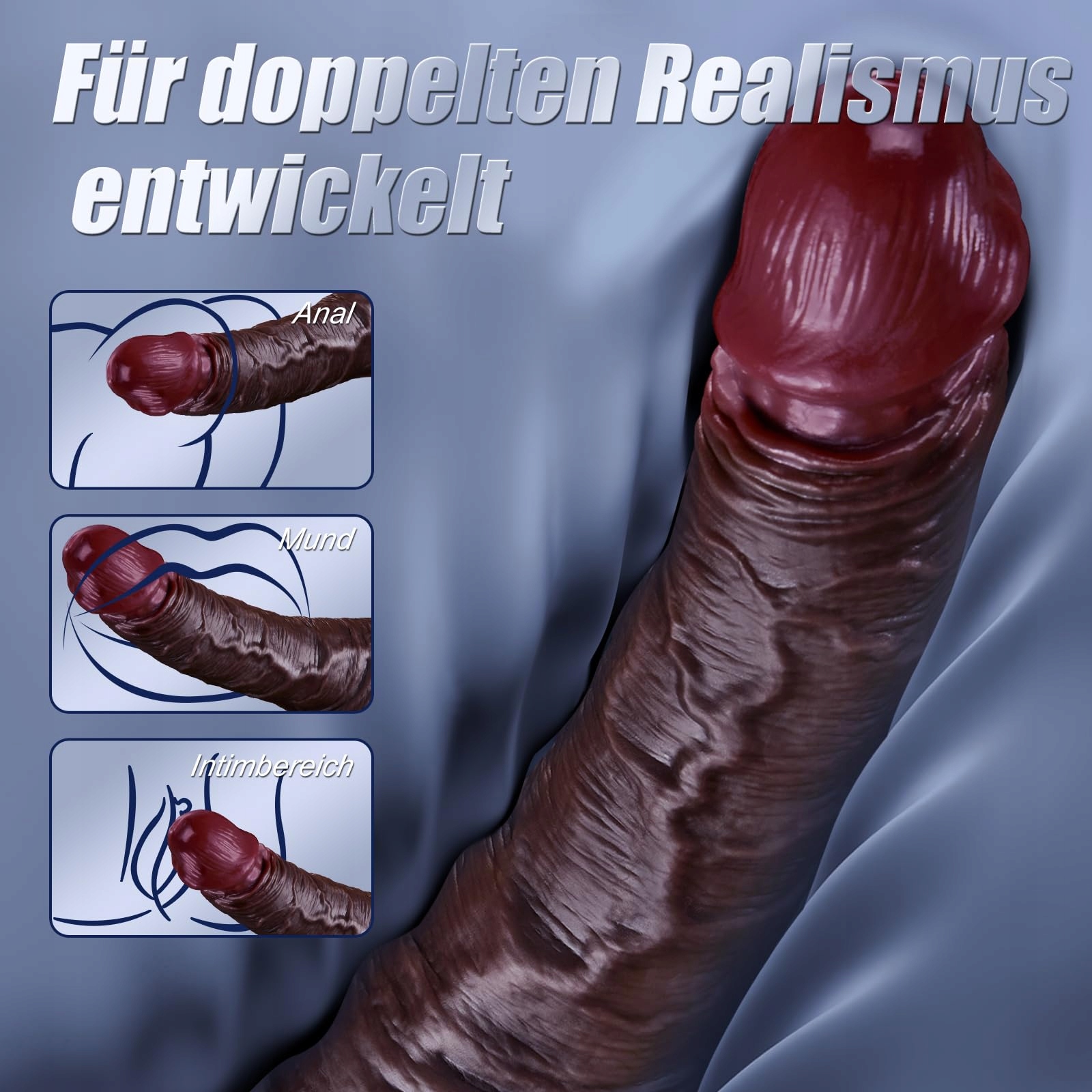 REALISTISCHER Czarny Dildo Dla Kobiet 8.5 Cala Silikon Przyssawka G Punkt — miniatura 4