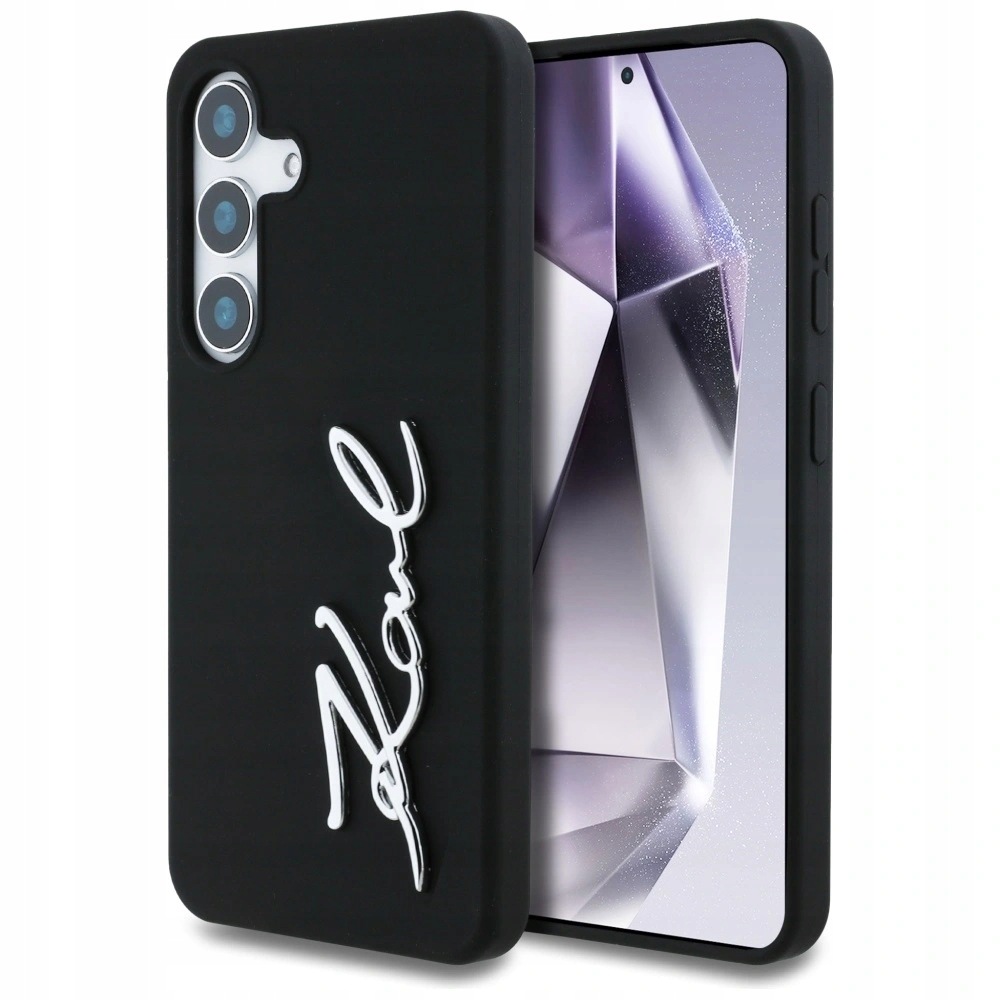 Pouzdro Karl Lagerfeld Silicone Metal Signature Samsung Galaxy S25 černé