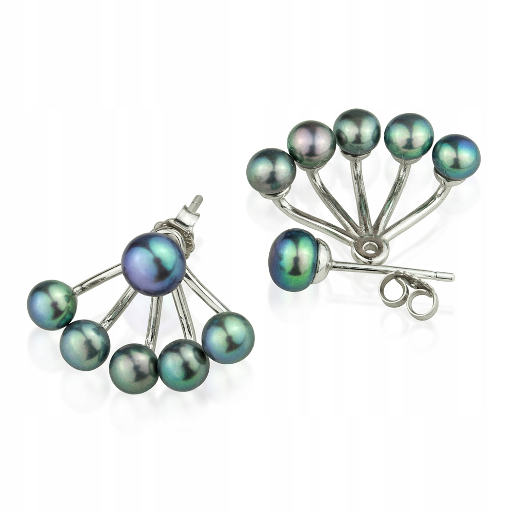 Modulární Stříbrné Náušnice S Pravými Perlami