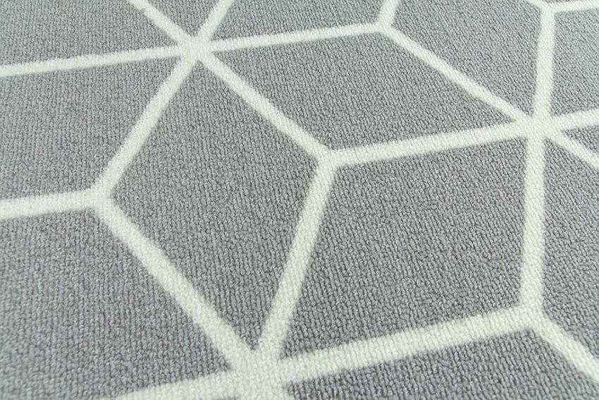 szer. 80 cm PODGUMOWANY CHODNIK ROMBY JASNY SZARY CUBES Materiał poliamid