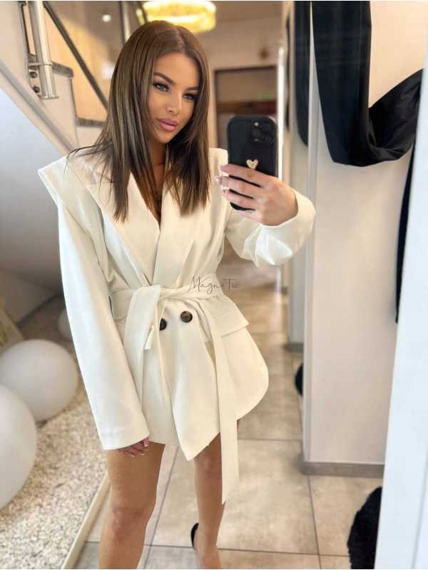 Elegantní Sako Polské Výrobce La Milla Štědrý den Bílá