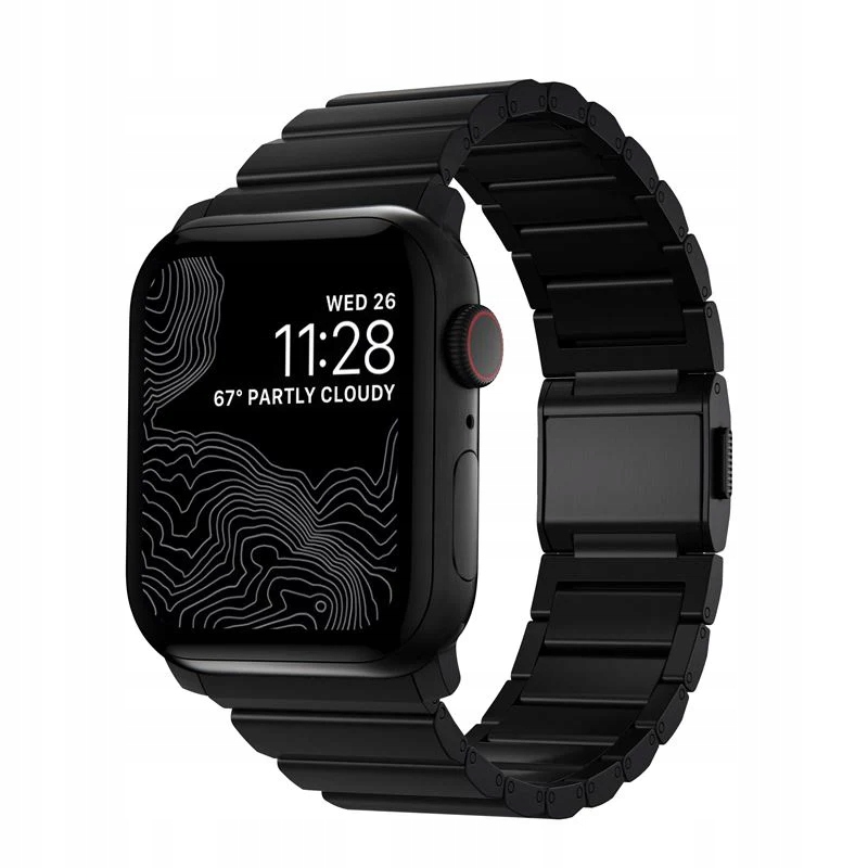 Titanový řemínek pro Apple Watch 42/44/45/49 mm Nomad Titanium černý