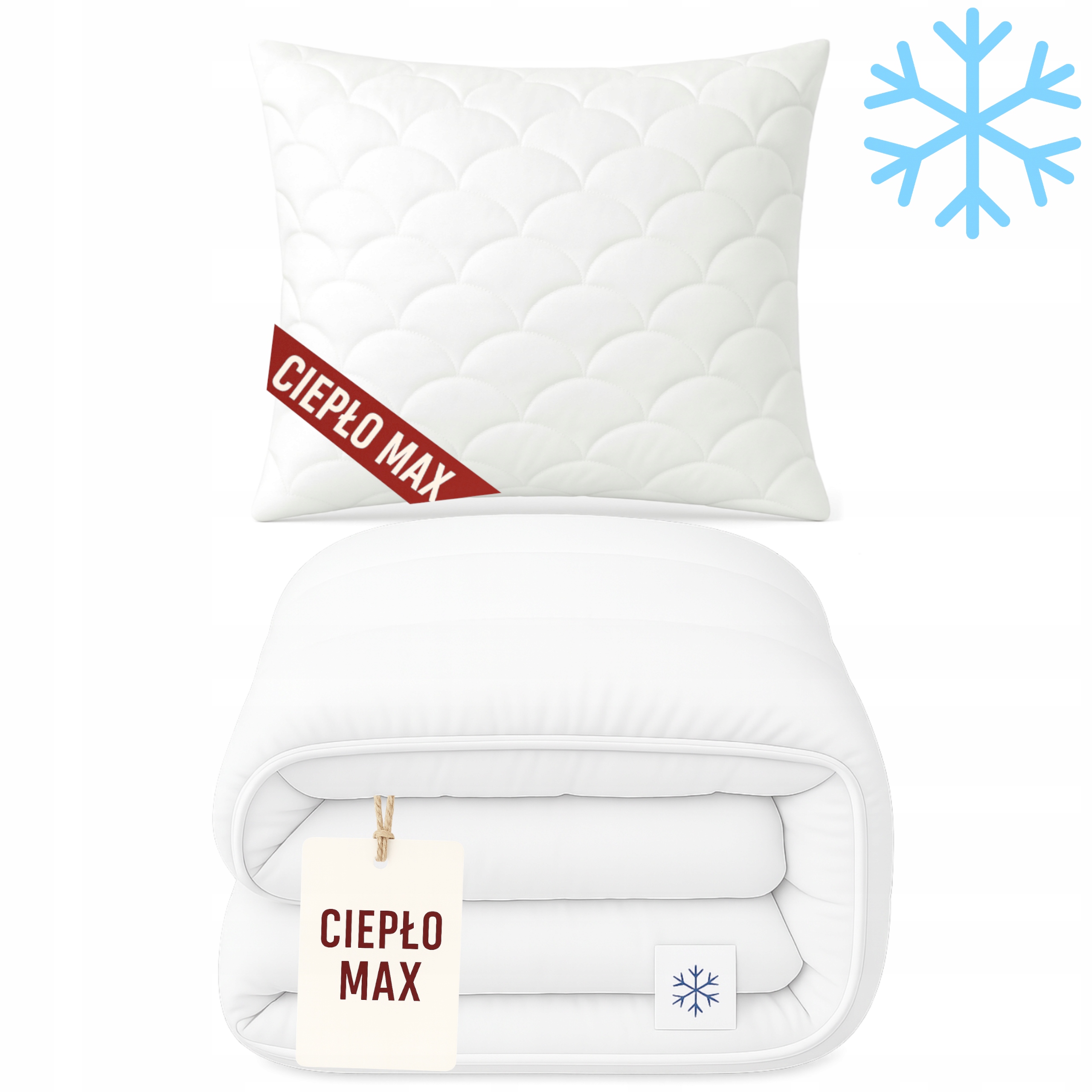 Zimní sada Teplo Max| Nadýchaná přikrývka 160x200 70x80 Polská kvalita