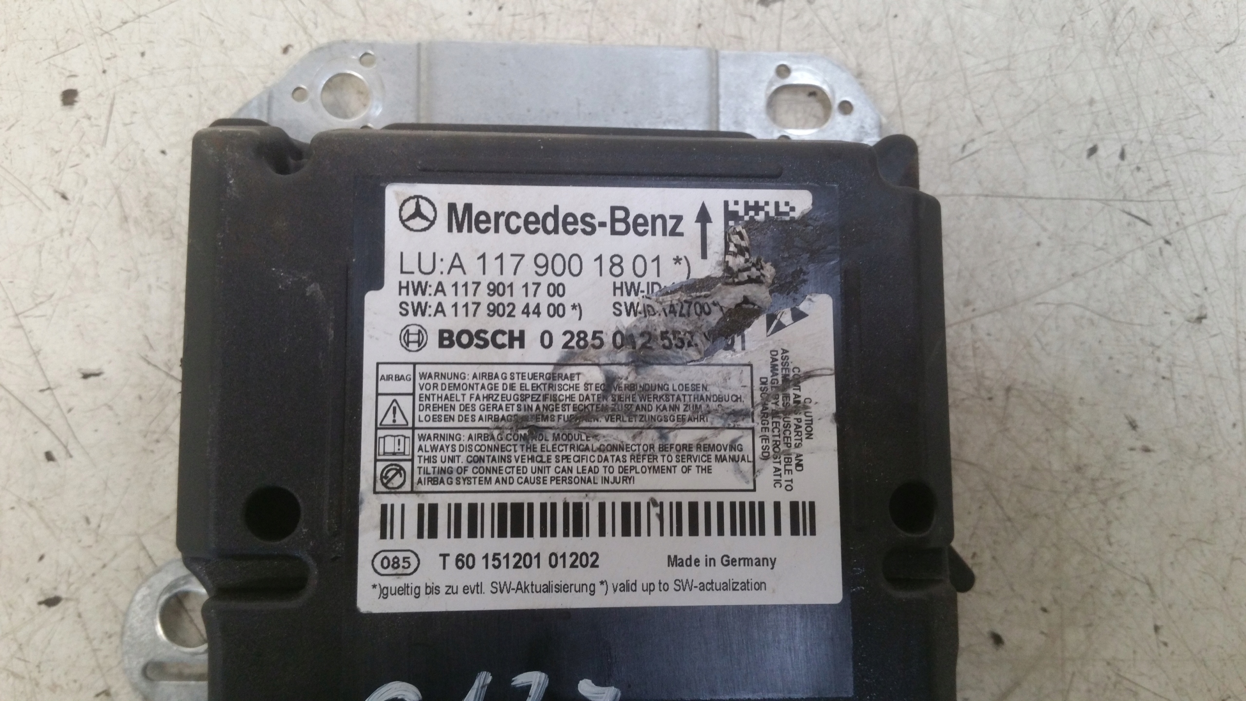 Sensor airbag 1179001801 Mercedes C117 CLA
