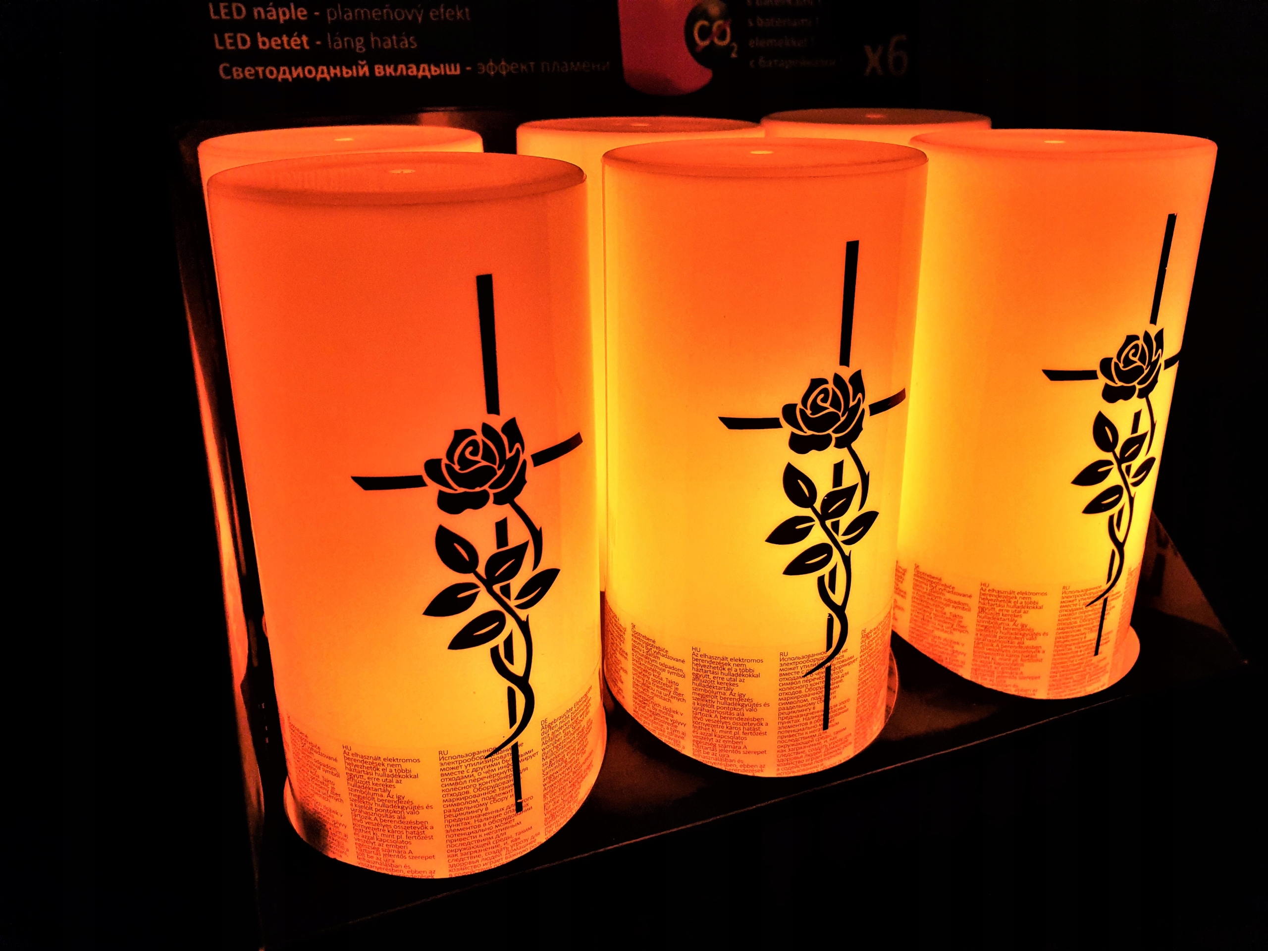 ZESTAW 12 SZTUK WKŁADÓW LED EFEKT ŻYWEGO PŁOMIENIA Typ LED