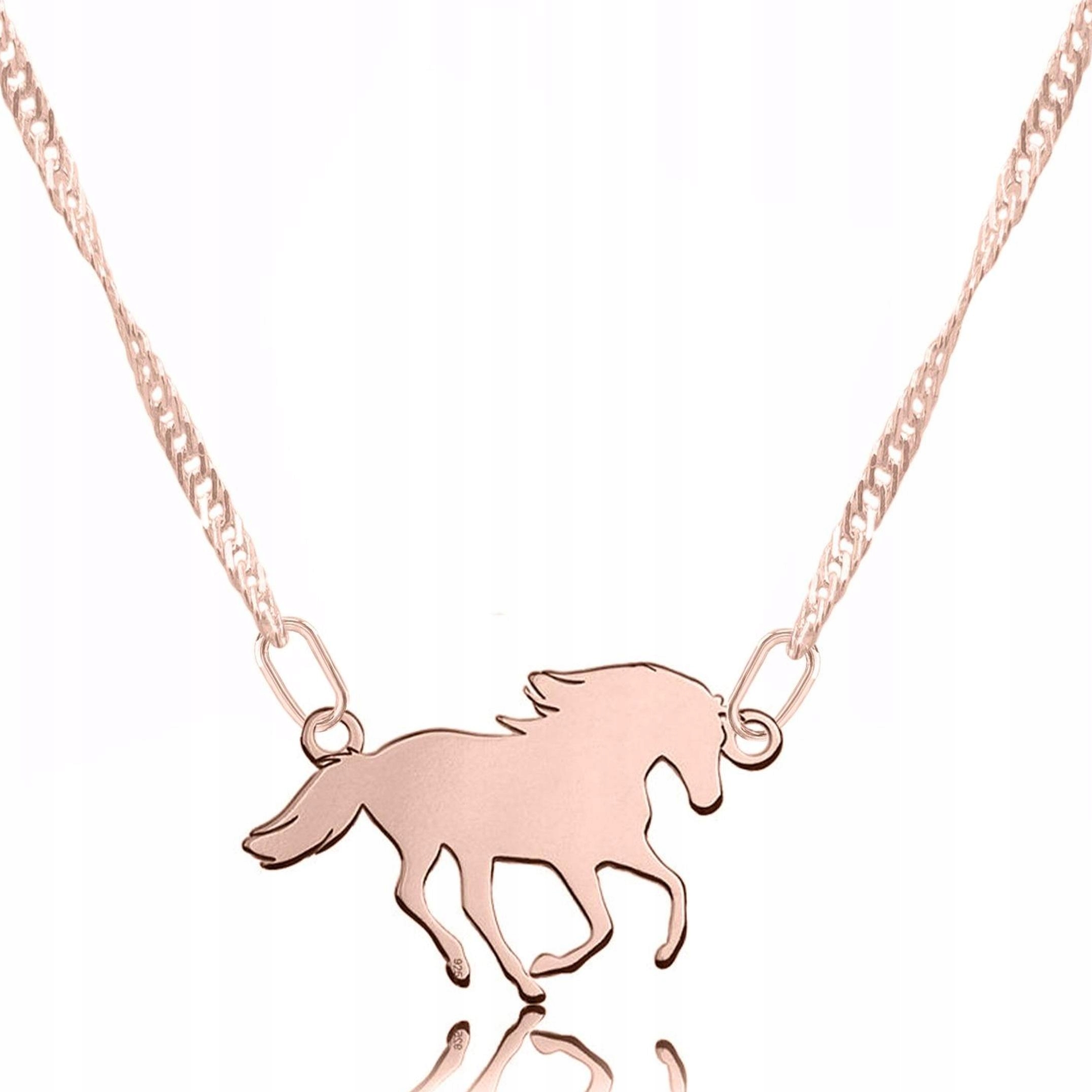 Pozlacený náhrdelník s koněm Kůň pro koně Stříbro 925