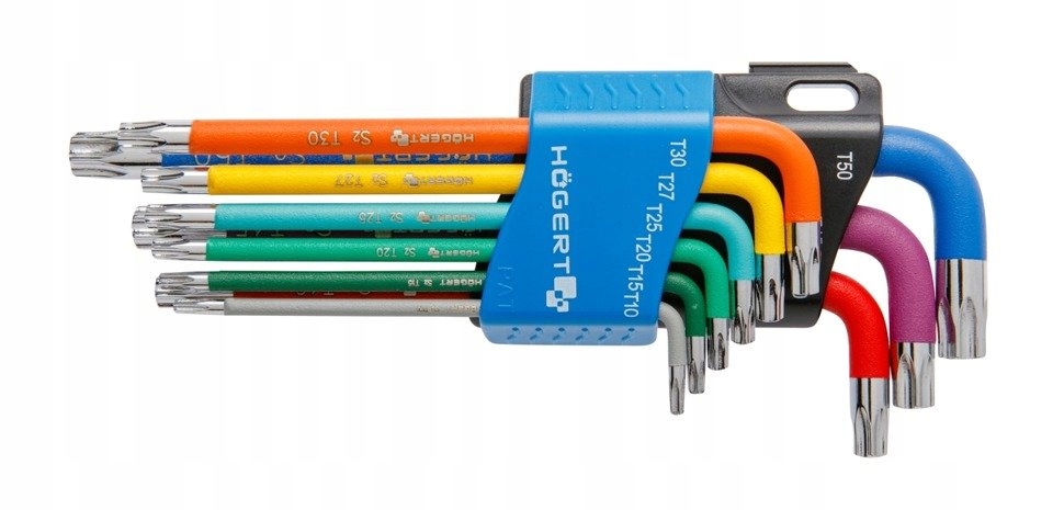 

Hogert HT1W817 Klucze Torx, kodowane kolor. 9 el.