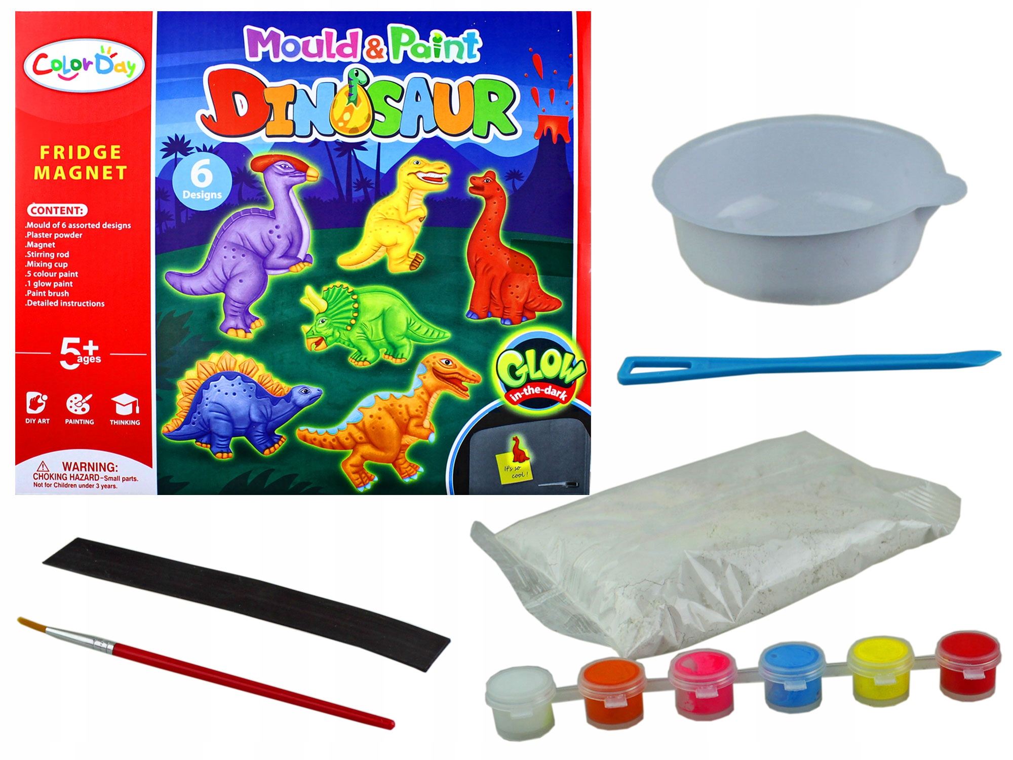 

Zrób Magnesy Dinozaury Świecą w ciemności + Farby