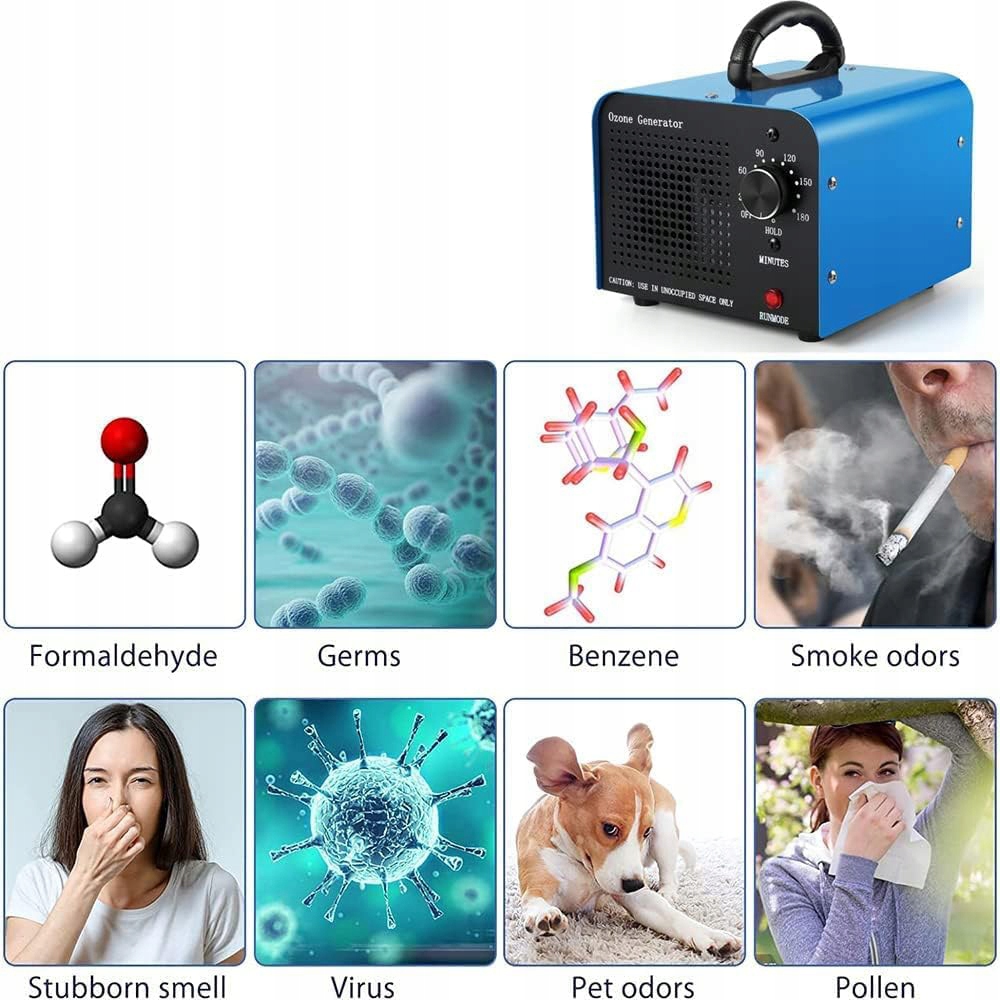 GENERATOR OZONU OZONATOR PROFESJONALNY 60000mg/h Waga produktu z opakowaniem jednostkowym 2.6 kg