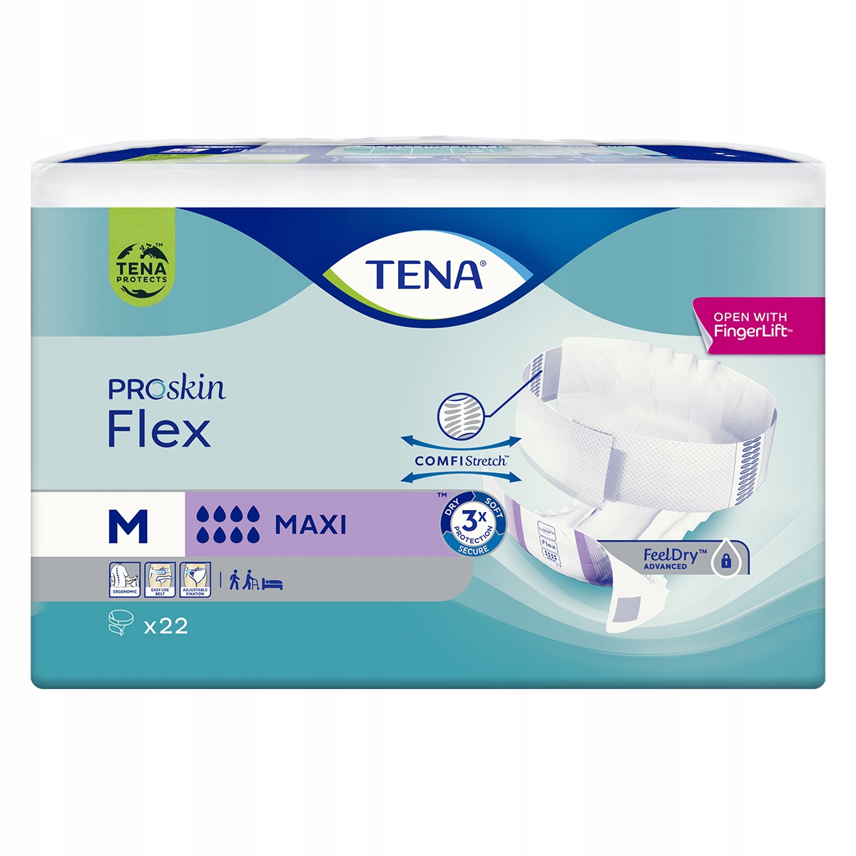 

Pieluchomajtki Tena Flex Maxi M 22 szt.