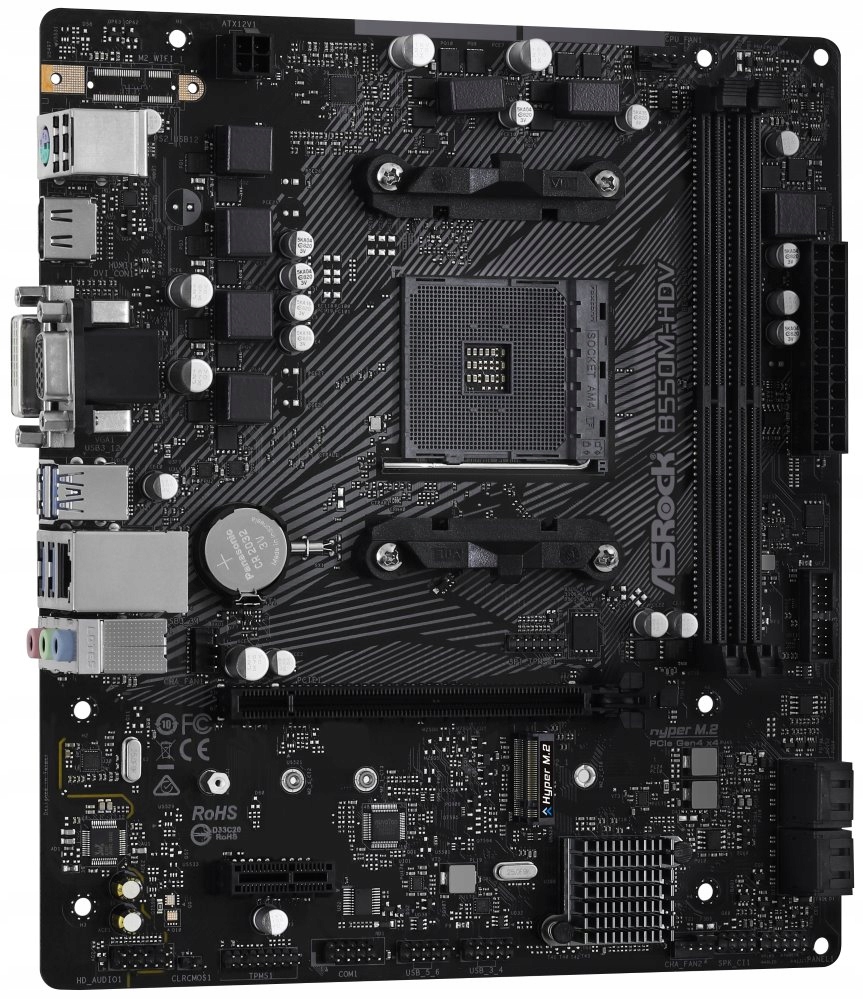 ASRock B550M-HDV AM4 2x DDR4 DIMM D-Sub DVI-D Hdmi M.2 mATX