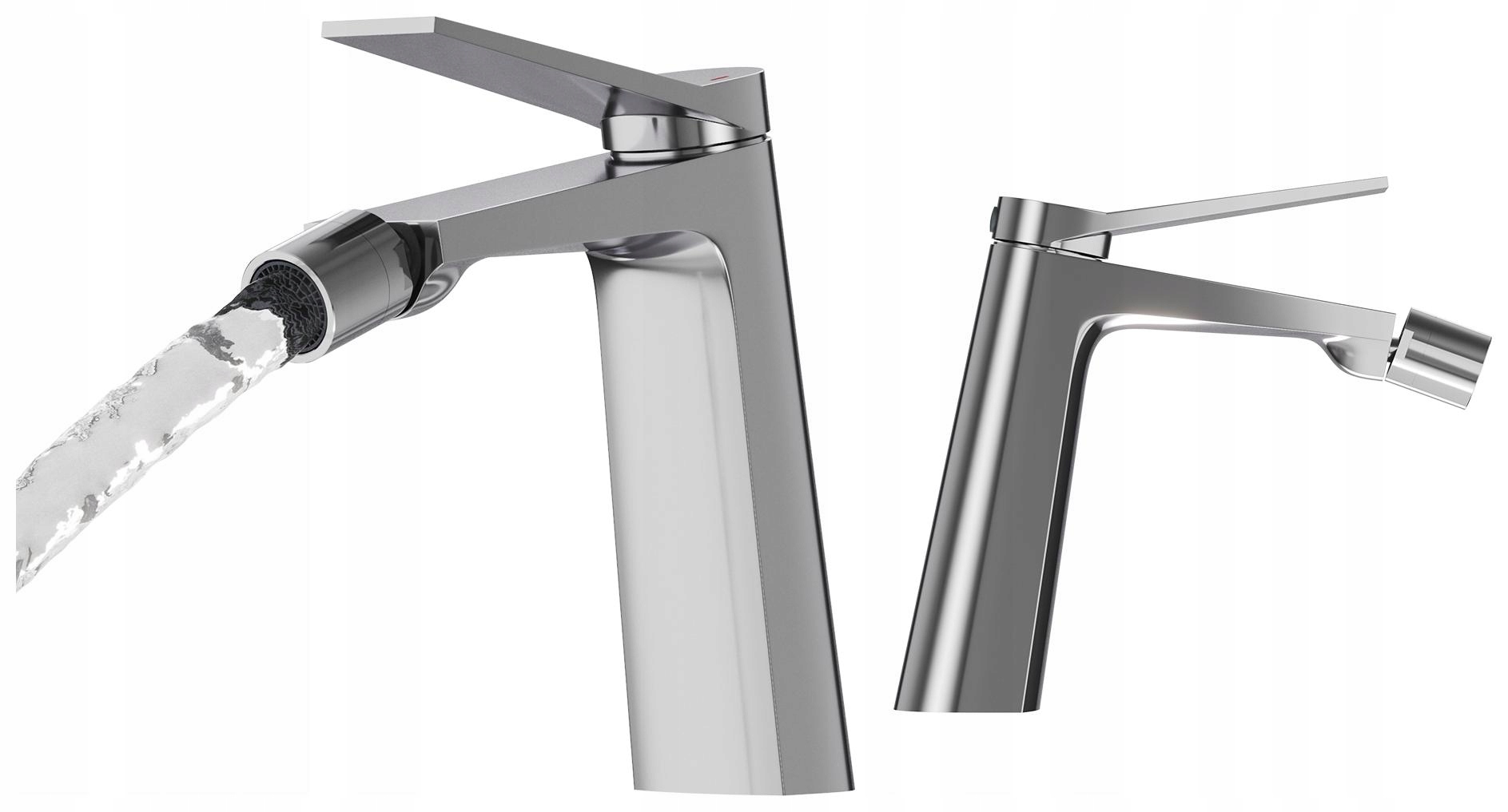 Bidetová Baterie Stříbrná Koupelnová Mosazná Stojící Chrom Baterie Selva