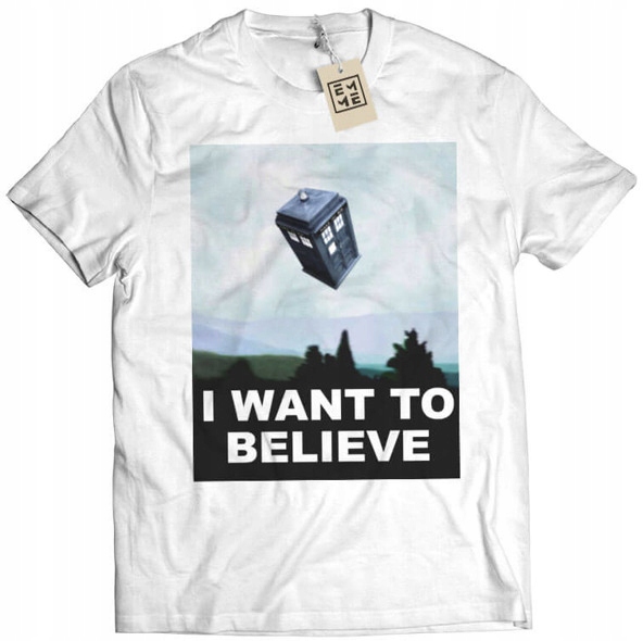

Koszulka I Want to Believe Doctor Who biała L