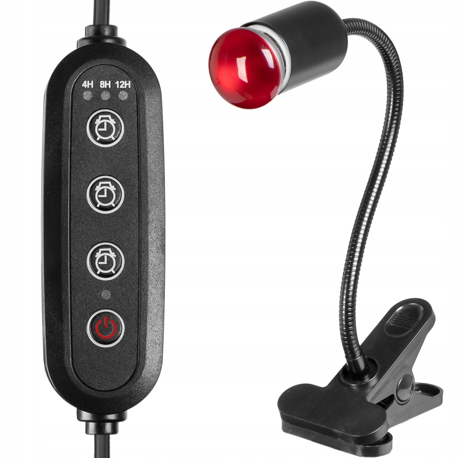 Lampa Rám Terária S Časovým Programátorem Žárovka Ohýbané Rameno E27