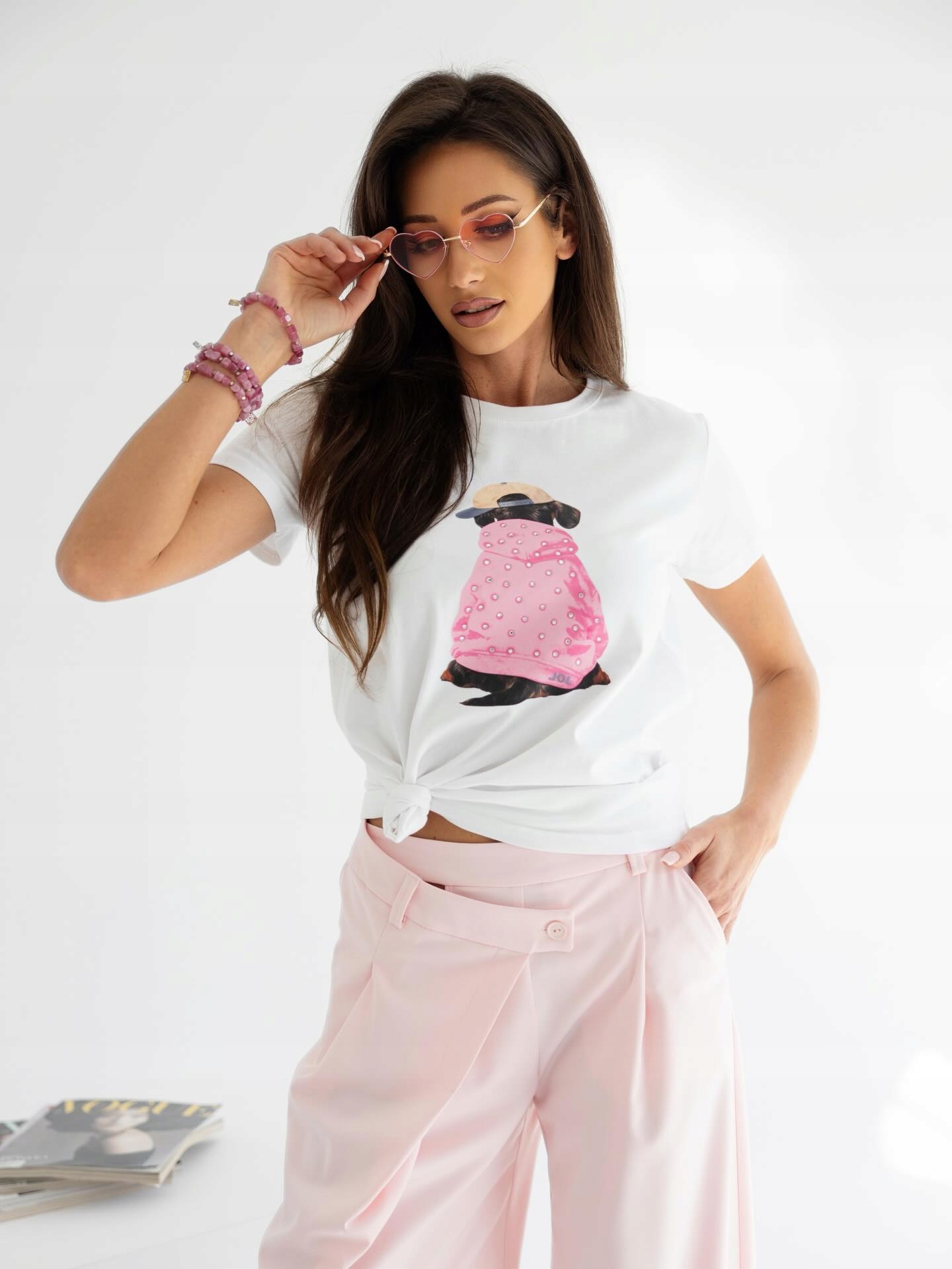 By O La La! Tričko Pejsek Bílá/růžová M