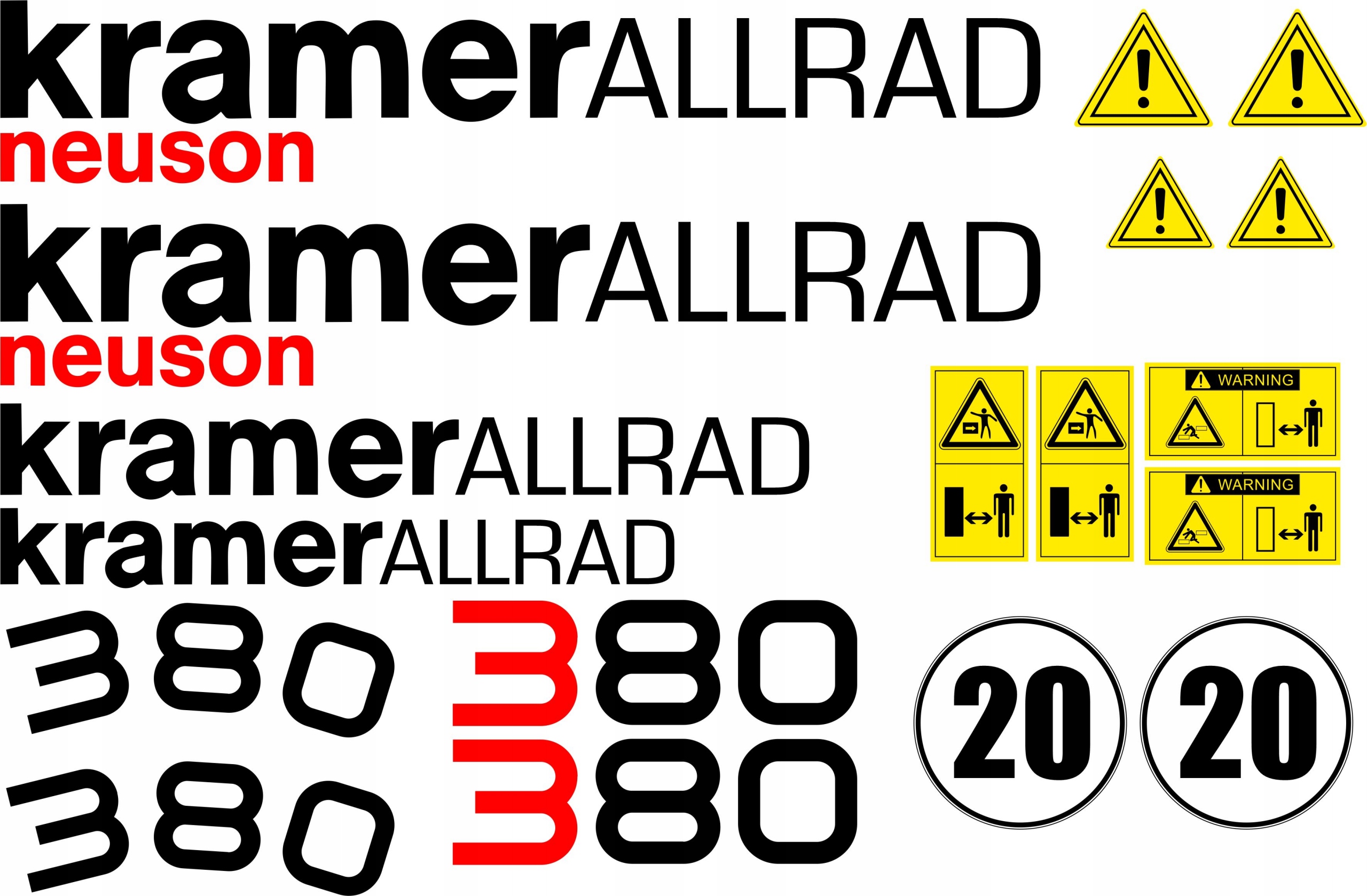 Samolepky Na Stroj Kramer 380 Opravná Sada Kolový Nakladač