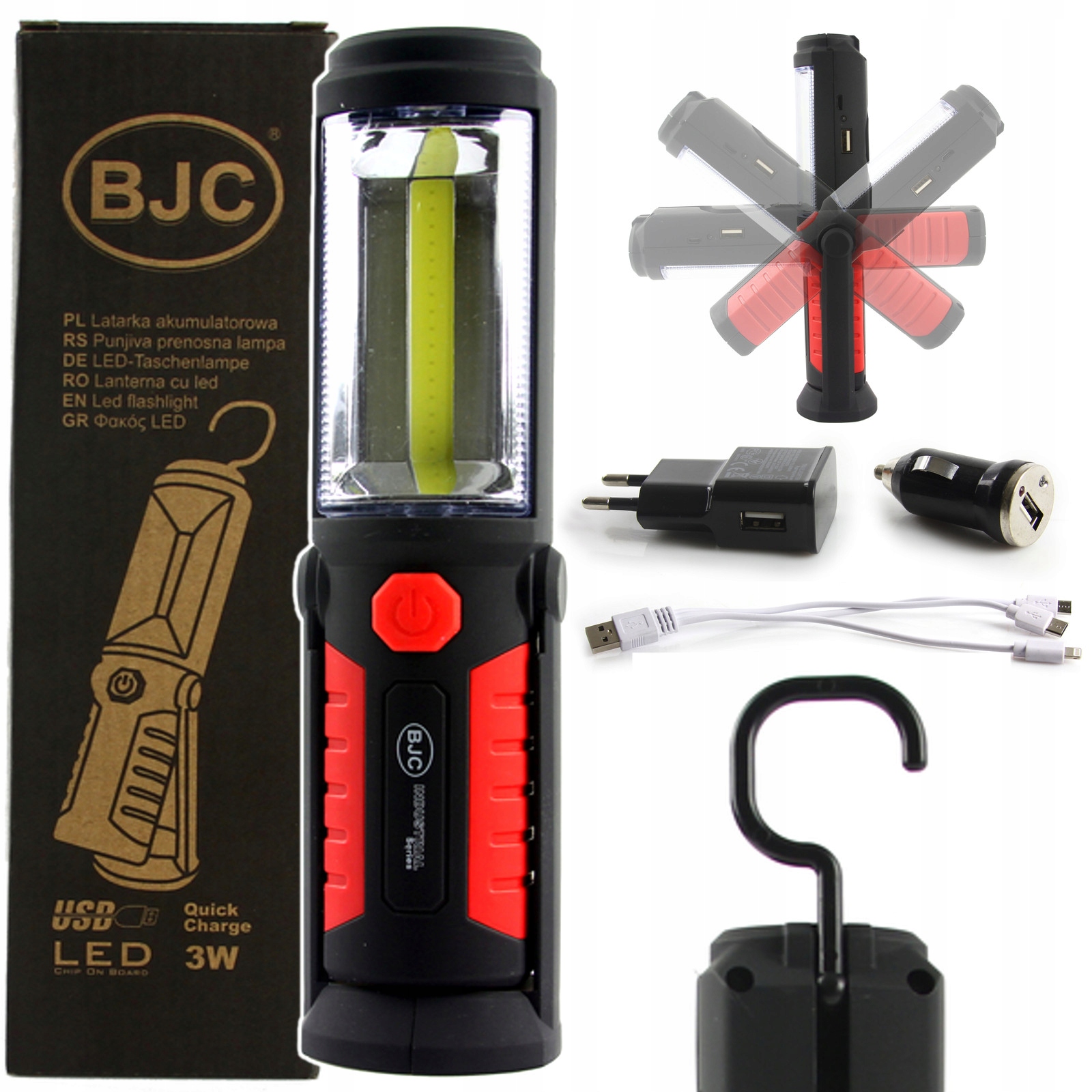 

Latarka Warsztatowa Magnes Led Szybkie Ładowanie