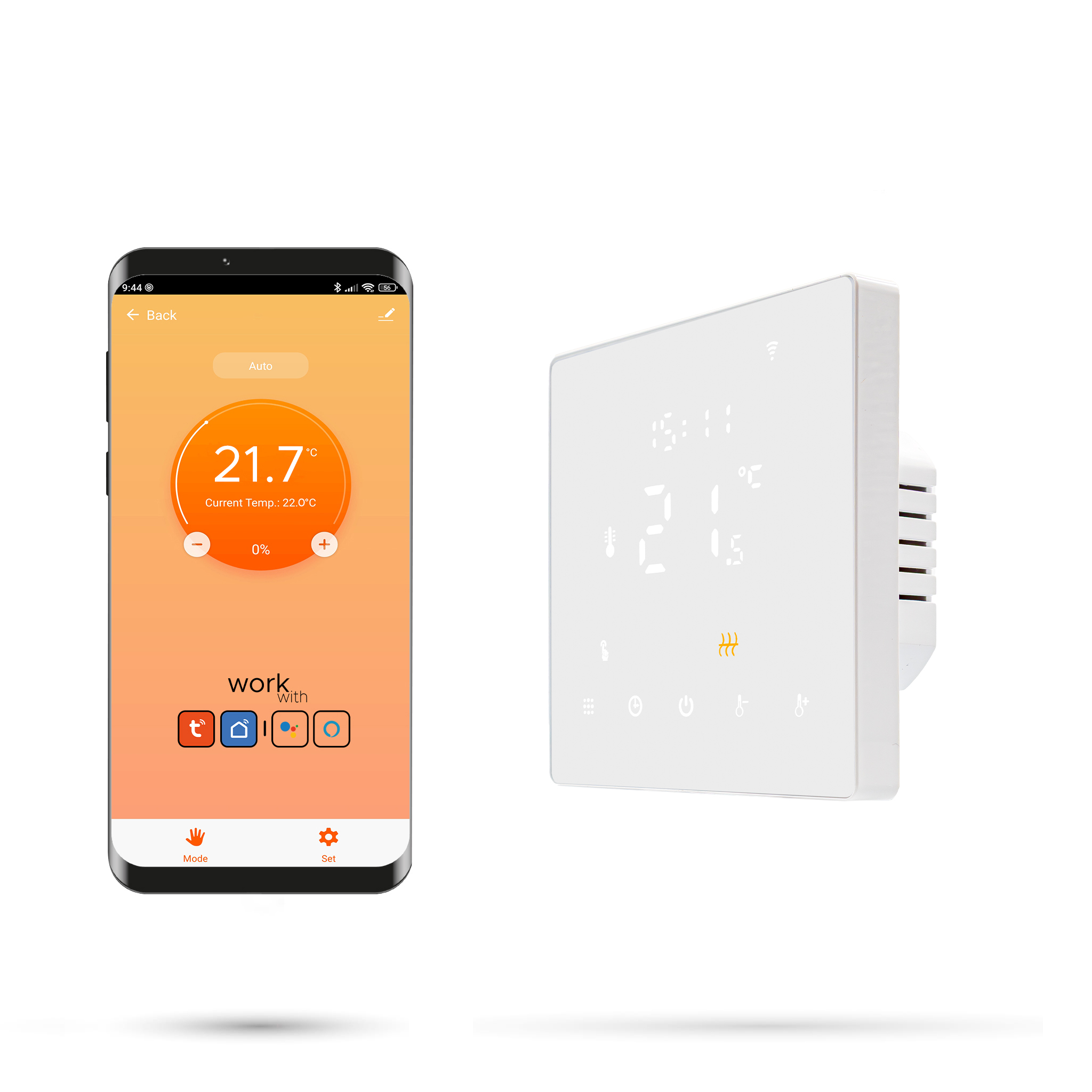 Termostat WiFi pokojový regulátor Tuya PRO3 Bílý