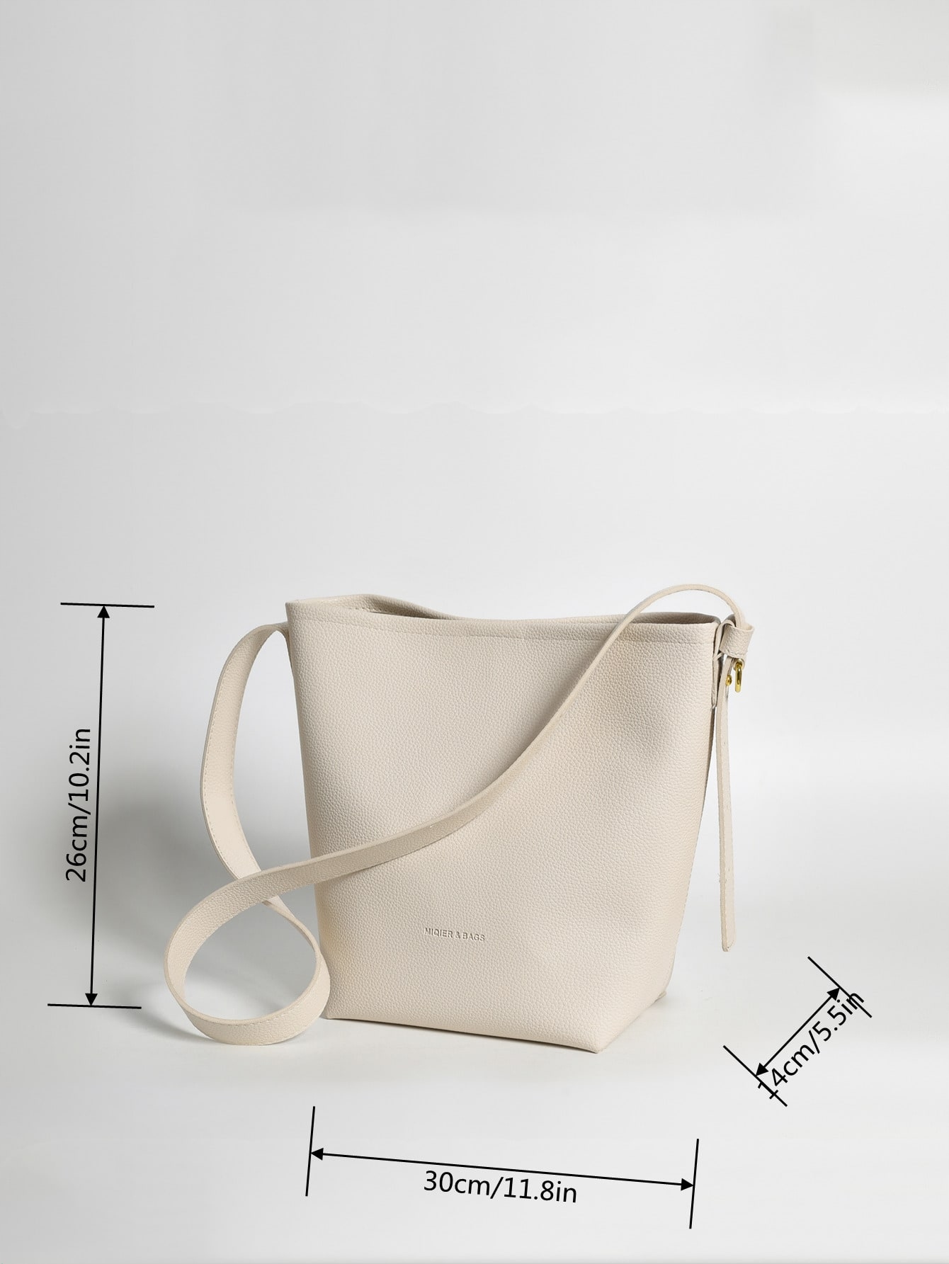 SHEIN BIAŁA MODNA TORBA NA RAMIĘ Z KOSMETYCZKĄ 034 Kolor biały