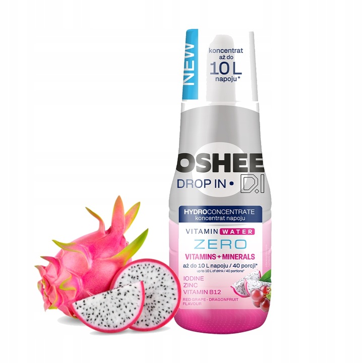Syrop OSHEE Drop In ZERO Witaminy i Minerały - Winogrono Smoczy owoc 500 ml