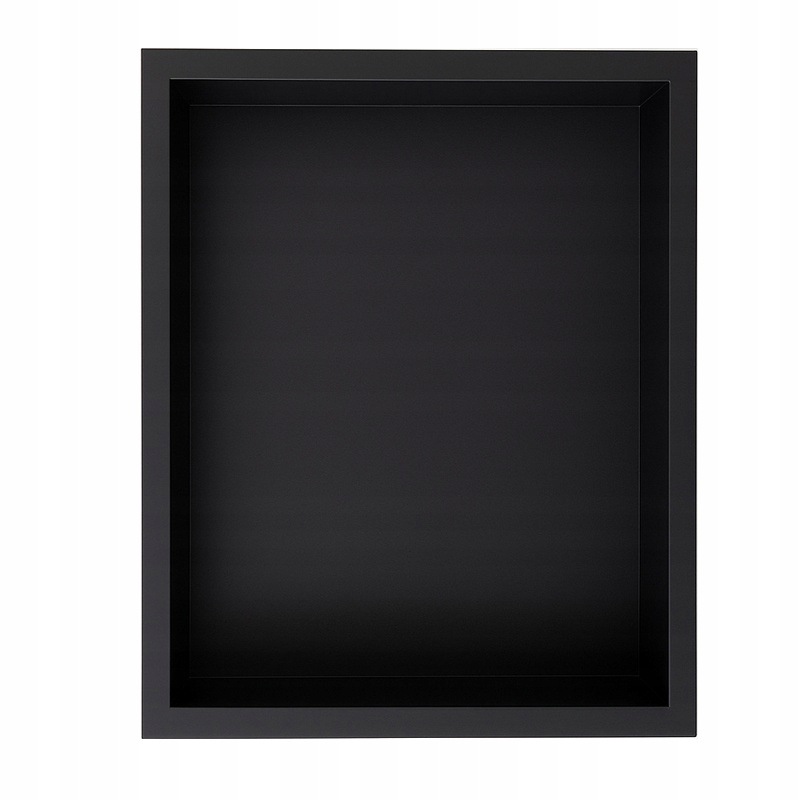 Półka Łazienkowa Wnękowa Iga Z Kołnierzem Czarna 30X20X10 CM IGA-BL-30X20X1