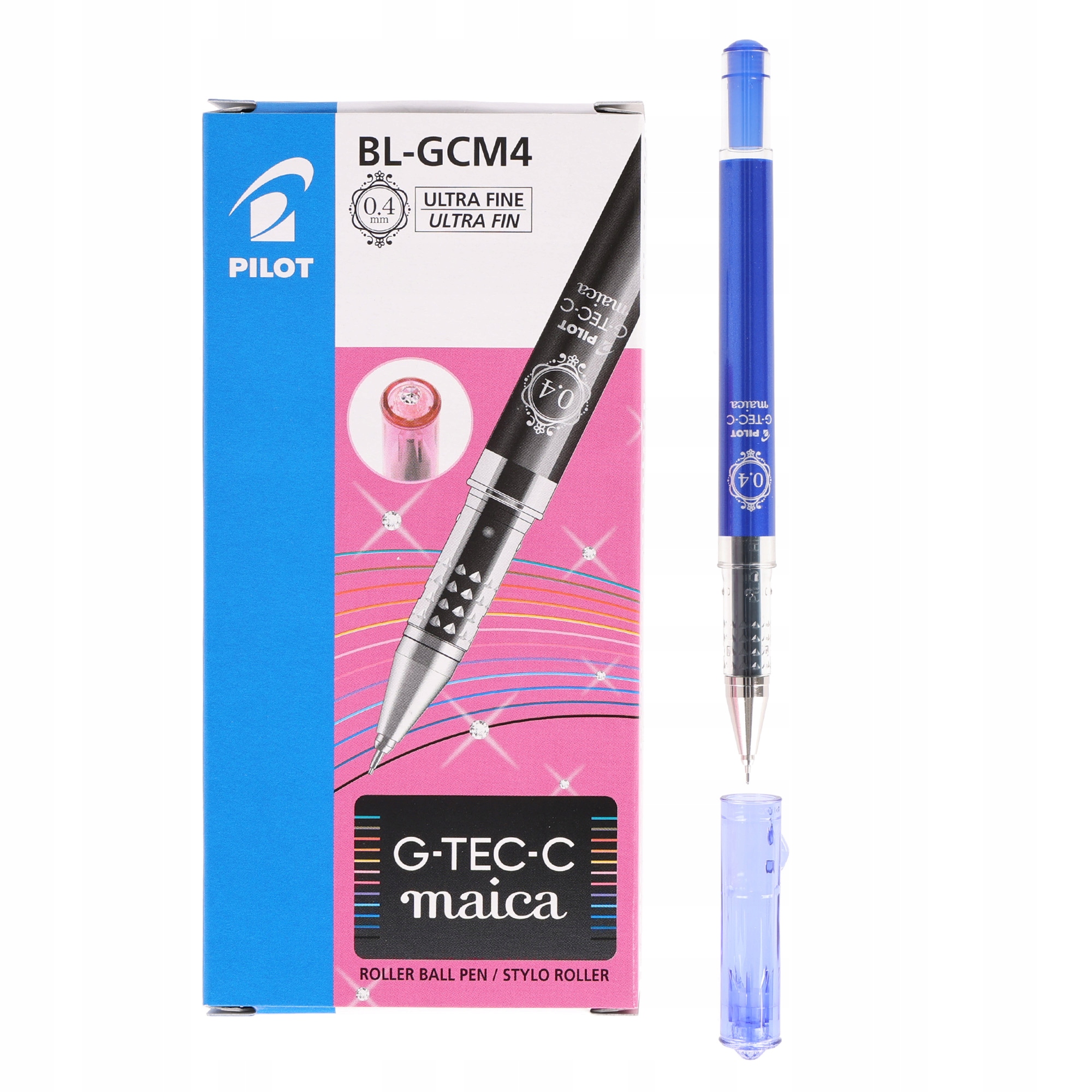 Długopis Żelowy Pilot G-Tec Maica, 0.4mm Niebieski Precyzyjny Cienkopis x12