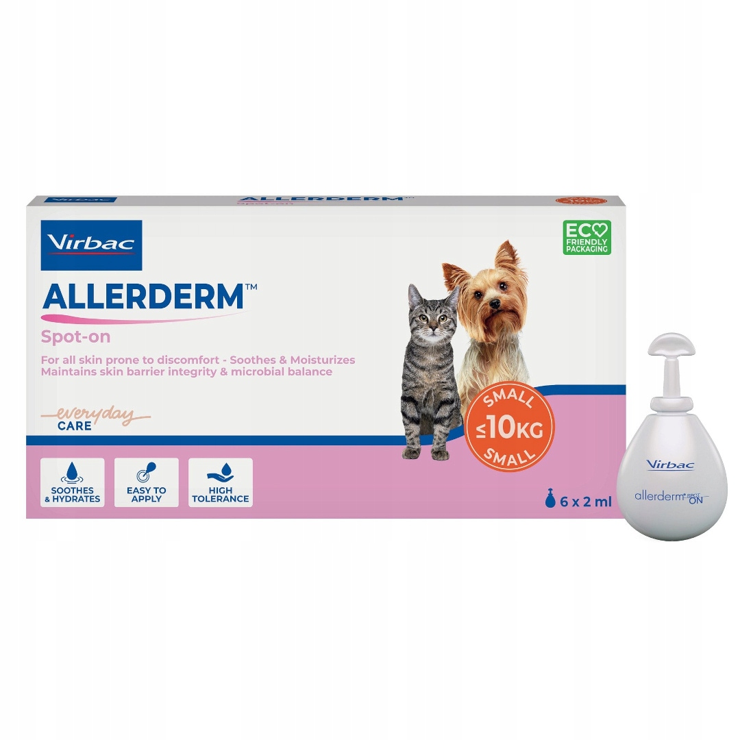 Virbac Allerderm Spot-on 6x2ml Emolient Dla Psów i Kotów Wsparcie Skóry