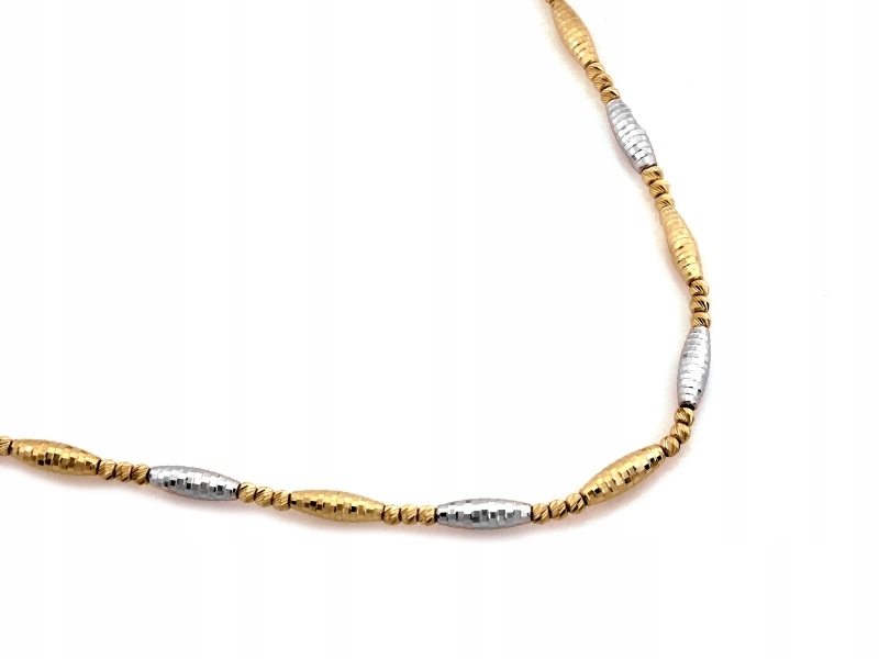 Dámský zlatý náhrdelník 585 žluté a bílé zlato, délka 45 cm, elegantní, klasický
