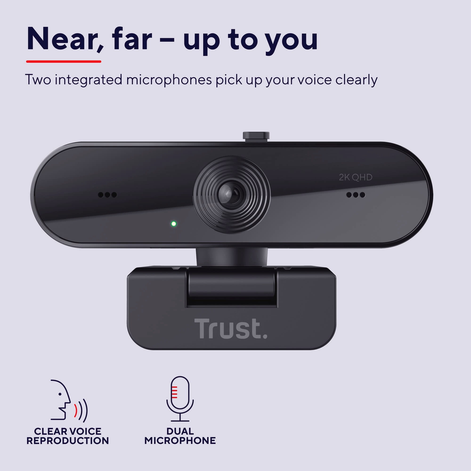 TRUST Taxon Kamera 2K QHD 2560x1440p USB PC Autofokus Weitwinkel Mikrofony — miniatura 6