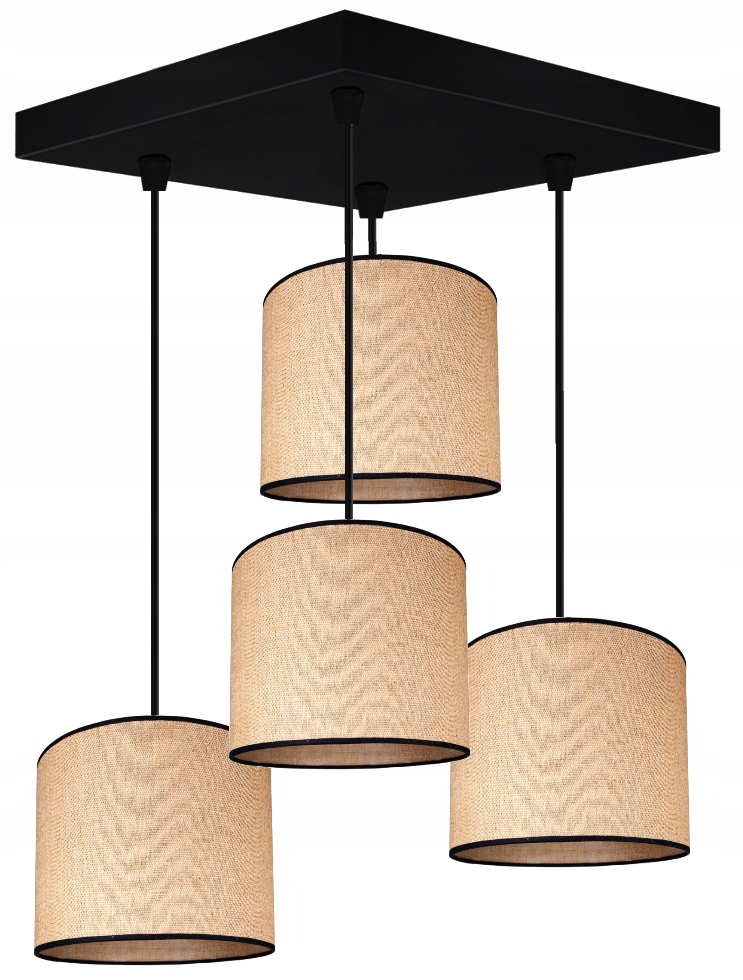 

Lampa Wisząca Sufitowa Żyrandol Abażur Juta Led