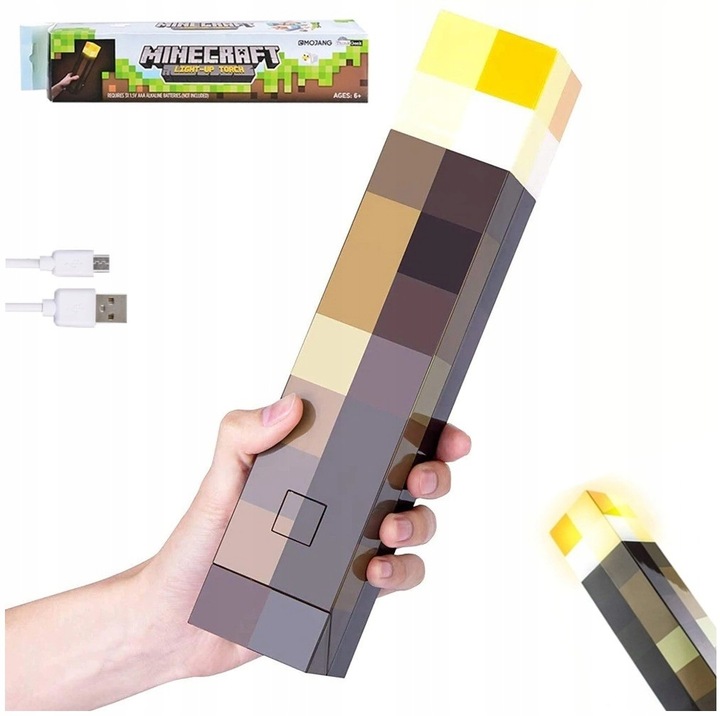 

Lampka Nocna Minecraft Pochodnia Nowy Model