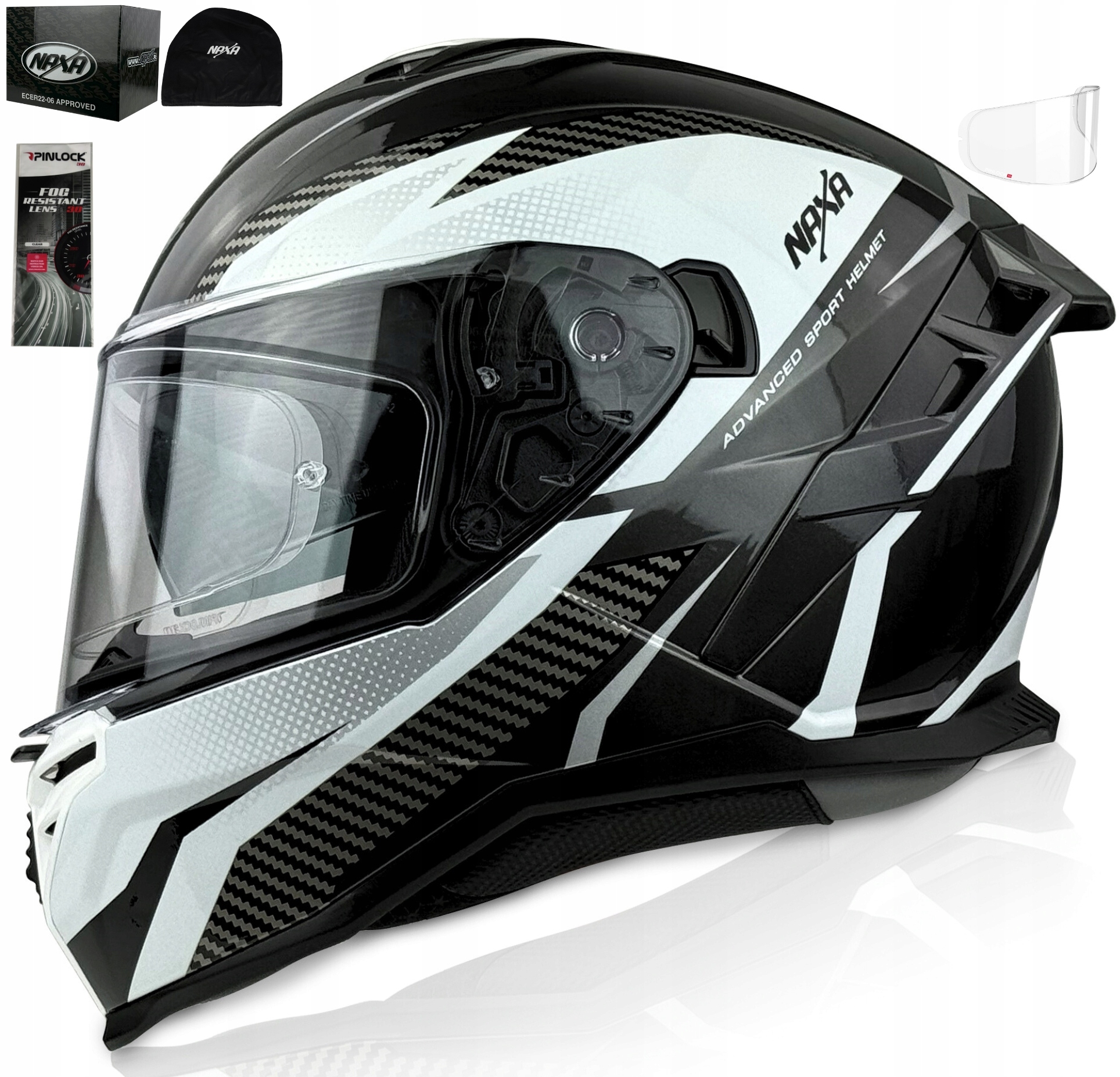 Motocyklová Přilba Naxa F32 r.XXL|BLENDA| Interkom Ready|+ Pinlock V Balení
