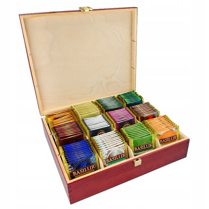 Levně Exkluzivní sada čajů Basilur dřevěný čajník Machoń 120 ks