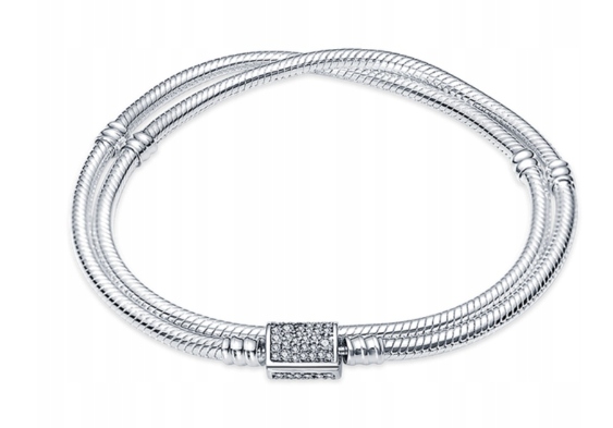 Modulární náramek na přívěsky Dvojitá zmijka Stříbro 925 18 cm