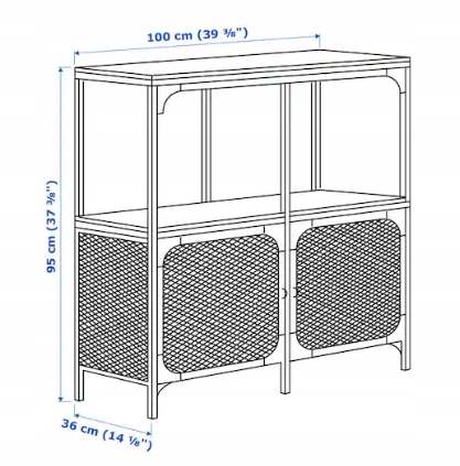 IKEA FJALLBO Regał, czarny100x95 cm Głębokość mebla 1 cm