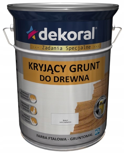 Dekoral Farba Grunt Kryjący Do Drewna Gruntomal 5L