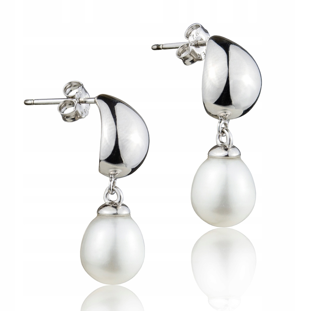 Elegantní Stříbrné Náušnice S Pravými Perlami