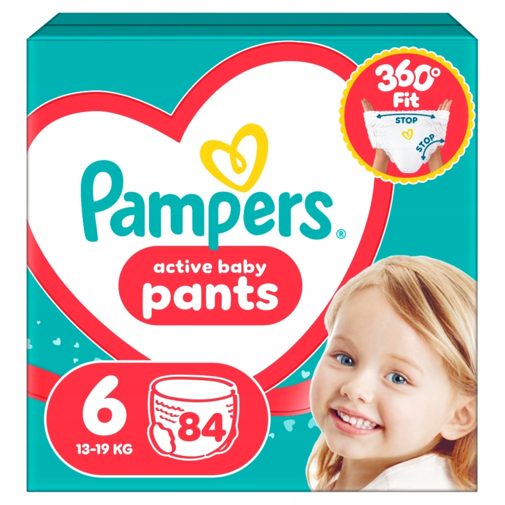 Pieluchomajtki Pampers Pants, Pieluszki rozmiar 6, 84 szt, 13kg-19kg