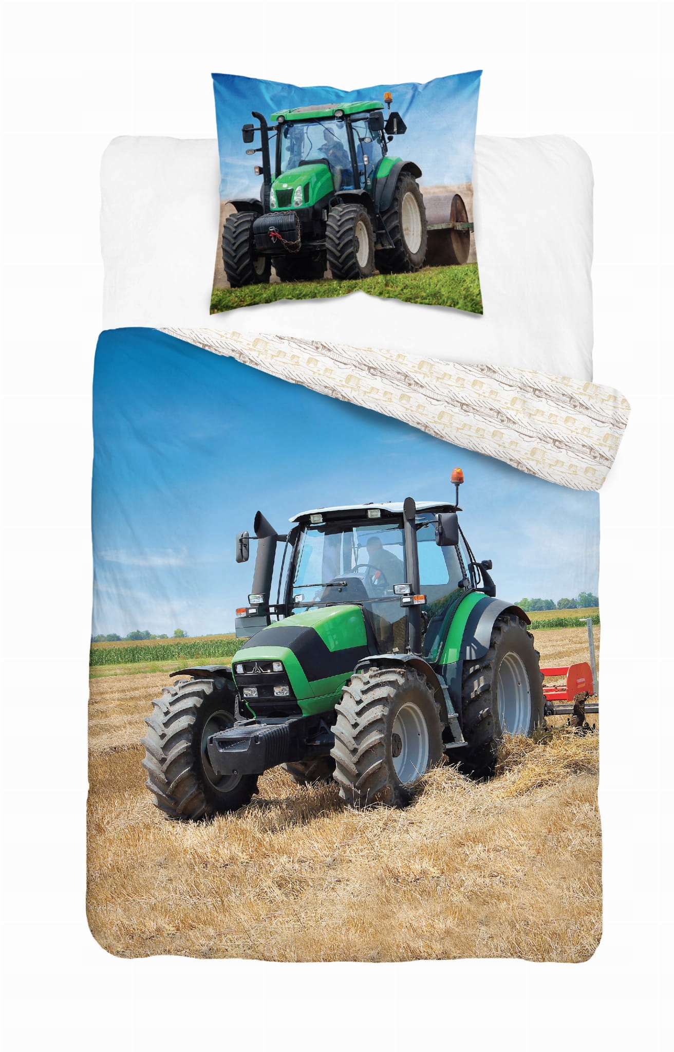 

Pościel Młodzieżowa 140x200 Zielony Traktor 09