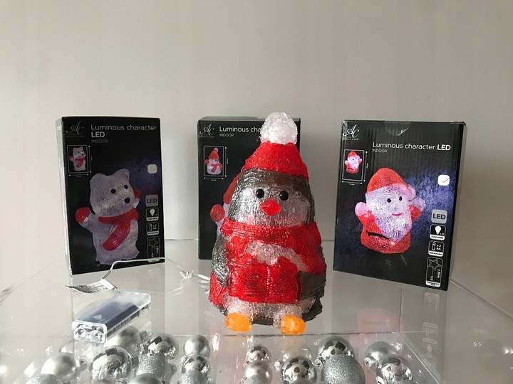 Figurka świąteczna z oświetleniem LED COLD WHITE Wysokość produktu 19 cm