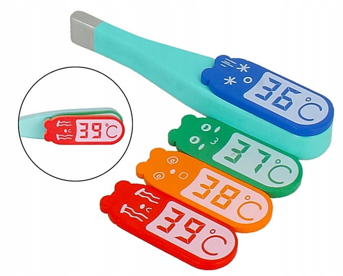 DREWNIANY ZESTAW EDUKACYJNY LEKARZ DENTYSTA APTECZKA Kolor dominujący odcienie czerwieni