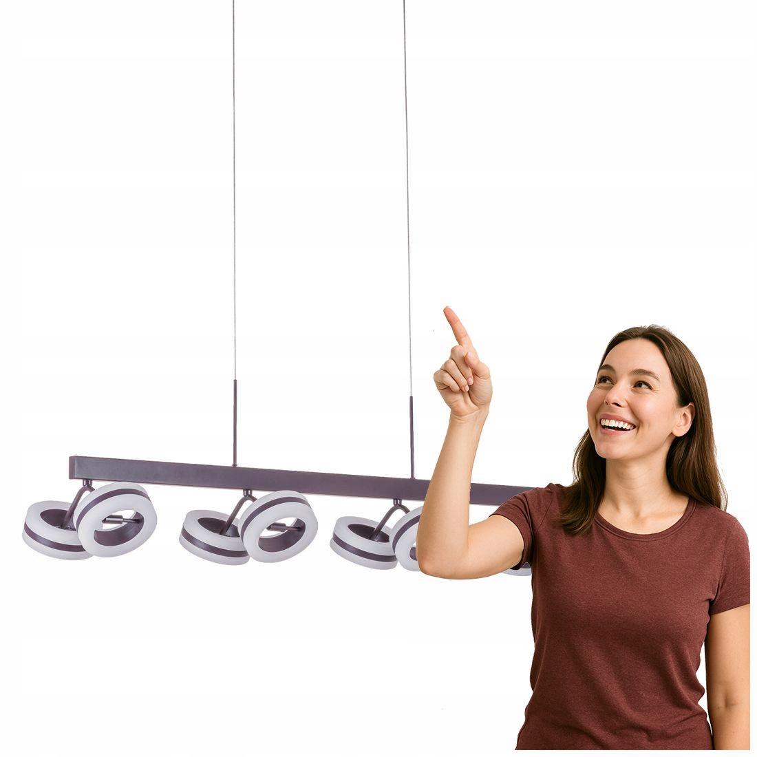 Moderná Led lampa Metis, hnedá s reguláciou, Italux