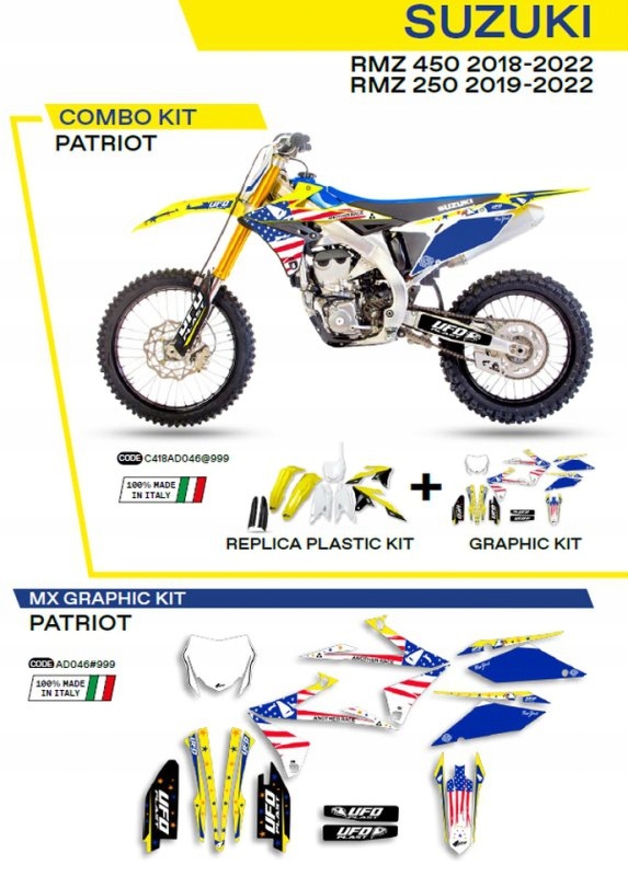 Sada Plastov A Nálepiek (oklein) Suzuki Rmz 250 19-22; Rmz 450 18-22
